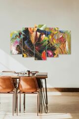Kadın Manzarası 5 Parçalı Mdf Tablo 60 x 100