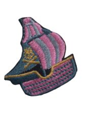 Aplike Ütü İle Yapışan Yelkenli Pembe Arma 4x3 cm