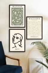 Matisse Üçlü Ahşap Çerçeveli Tablo 40 x 60