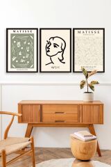 Matisse Üçlü Ahşap Çerçeveli Tablo 23 x 30