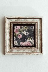 Pembe Çiçek Çerçeveli Taş Tablo , Çerçeveli Taş Duvar Dekoru-enkcrcvtbl-00150 20 cm