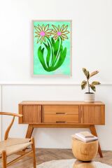 Çiçekler Ahşap Çerçeveli Tablo 50 x 70