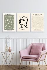 Matisse Üçlü Ahşap Çerçeveli Tablo 23 x 30
