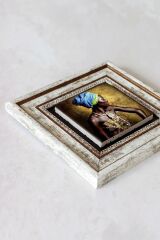 Afrikalı Kadın Çerçeveli Taş Tablo , Çerçeveli Taş Duvar Dekoru-enkcrcvtbl-00160 20 cm