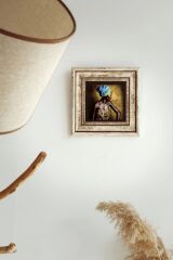 Afrikalı Kadın Çerçeveli Taş Tablo , Çerçeveli Taş Duvar Dekoru-enkcrcvtbl-00160 20 cm