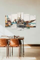 Deniz Manzarası 5 Parçalı Mdf Tablo 60 x 100