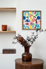 Soyut Ahşap Çerçeveli Tablo 42 x 42