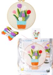 Nakış Kitleri Kasnaklı 13.5 X 18.8 cm Lale