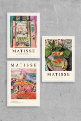 Matisse Üçlü Ahşap Çerçeveli Tablo 50 x 70