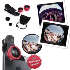 BUFFER® Balık Gözü Cep Telefonu Lensi (Tüm Modellere Uyumlu)