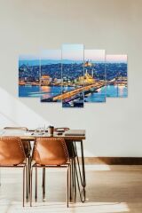 Şehir Manzarası 5 Parçalı Mdf Tablo 60 x 100