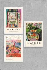 Matisse Üçlü Ahşap Çerçeveli Tablo 30 x 40