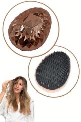 BUFFER® Rose Gold Saç Düzleştirici Tarak Geniş AralıklıHer Saç Tipine Uygun Fırçalı Saç Düzleştiric