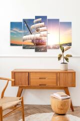 Deniz Manzarası 5 Parçalı Mdf Tablo 60 x 100