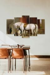 Atlar ve Masumiyet 5 Parçalı Mdf Tablo 60 x 100