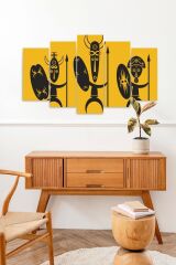 3 Savaşçı Manzarası 5 Parçalı Mdf Tablo 60 x 100