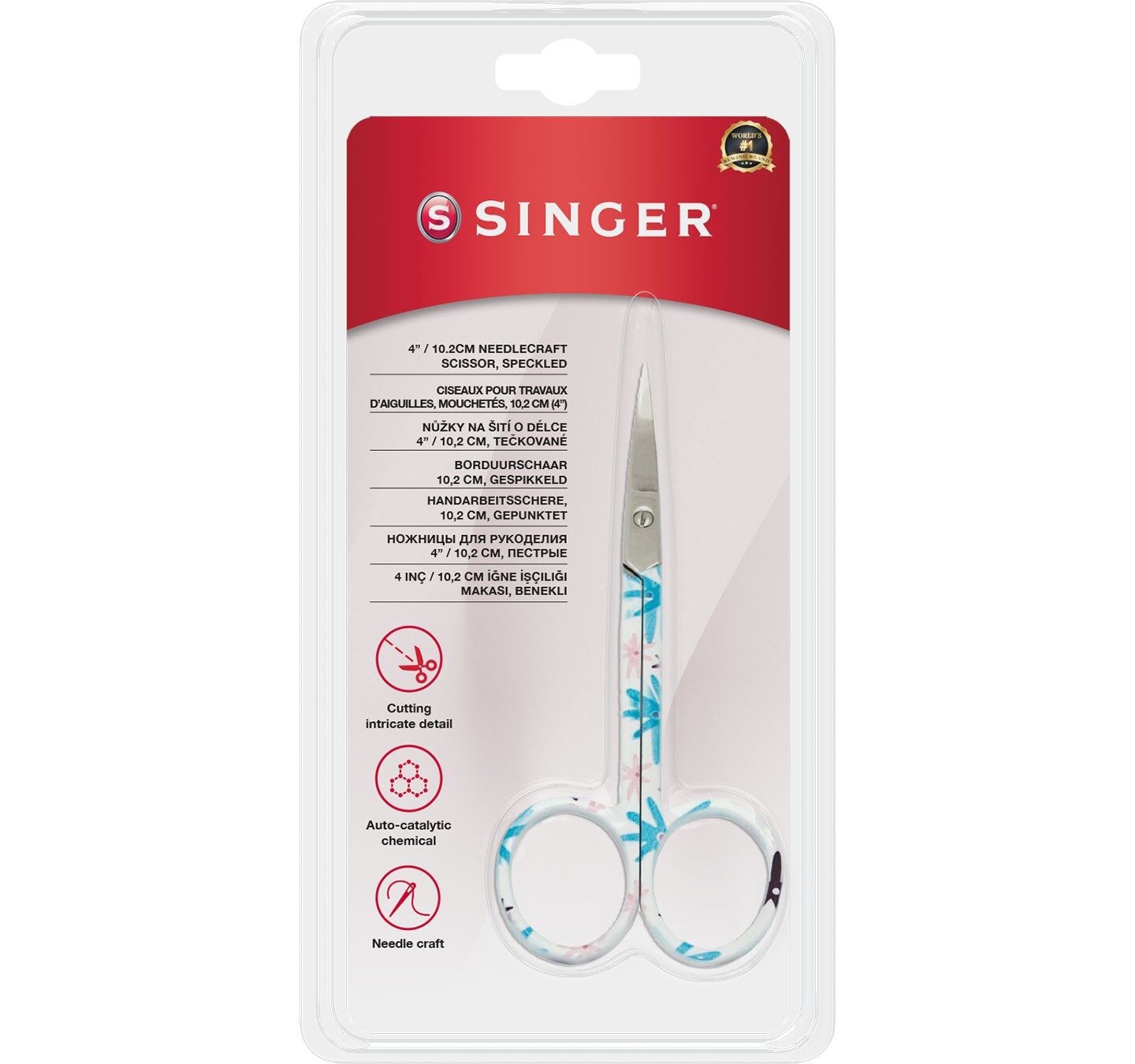 Kıvrık Uçlu Renkli Nakış Makası (4")