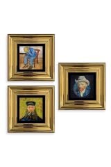 Van Gogh 3 lü Set Çerçeveli Taş Tablo 20 cm
