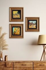 Van Gogh 3 lü Set Çerçeveli Taş Tablo 20 cm