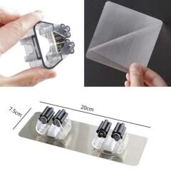 BUFFER® Pratik Organizer 4lü Yapışkanlı Fırça Paspas Mop Fırça Sabitleyici Ergonomik Alet Aparatı
