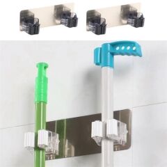 BUFFER® Pratik Organizer 4lü Yapışkanlı Fırça Paspas Mop Fırça Sabitleyici Ergonomik Alet Aparatı