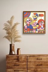 Modern Ahşap Çerçeveli Tablo 50 x 50