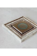 Selçuklu Motifi Gergi Tavan Çerçeveli Taş Tablo , Çerçeveli Taş Duvar Dekoru 20 cm