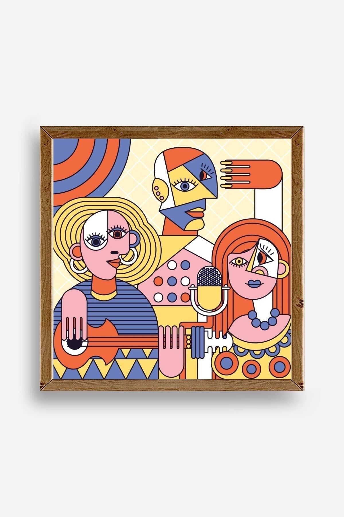 Modern Ahşap Çerçeveli Tablo 42 x 42