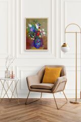 Çiçekler Ahşap Çerçeveli Tablo 23 x 30