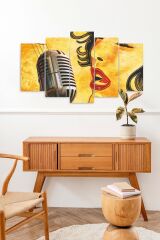 Kadın Şarkı 5 Parçalı Mdf Tablo 60 x 100