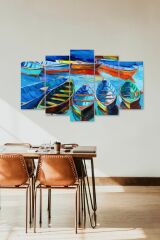 Deniz Manzarası 5 Parçalı Mdf Tablo 60 x 100