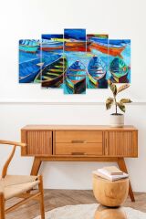 Deniz Manzarası 5 Parçalı Mdf Tablo 60 x 100