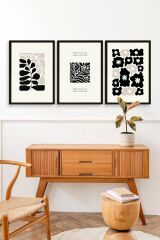 Modern Üçlü Ahşap Çerçeveli Tablo 40 x 60