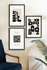 Modern Üçlü Ahşap Çerçeveli Tablo 23 x 30