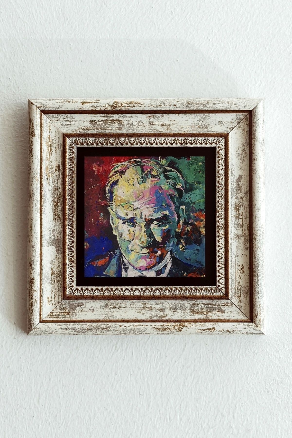 Atatürk Çerçeveli Taş Tablo , Çerçeveli Taş Duvar Dekoruenkcrcvtbl-00206 20 cm