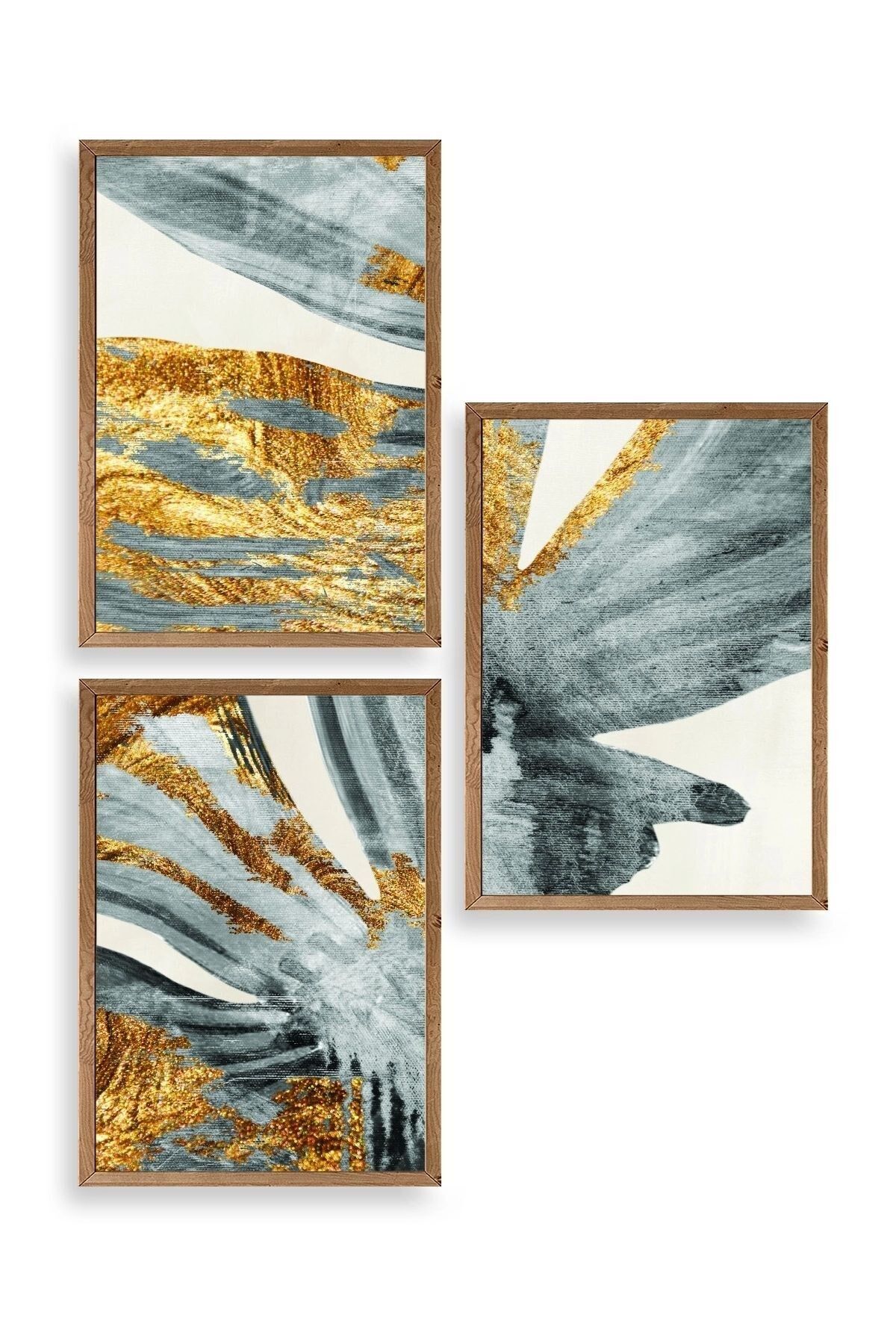 Soyut Ahşap Çerçeveli Tablo 50 x 70