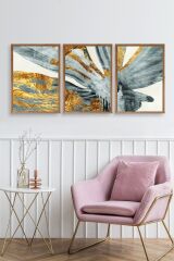 Soyut Ahşap Çerçeveli Tablo 50 x 70