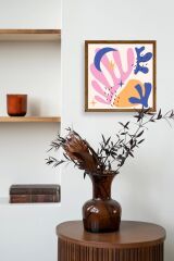 Soyut Ahşap Çerçeveli Tablo 42 x 42