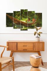 Kadın Manzarası 5 Parçalı Mdf Tablo 60 x 100