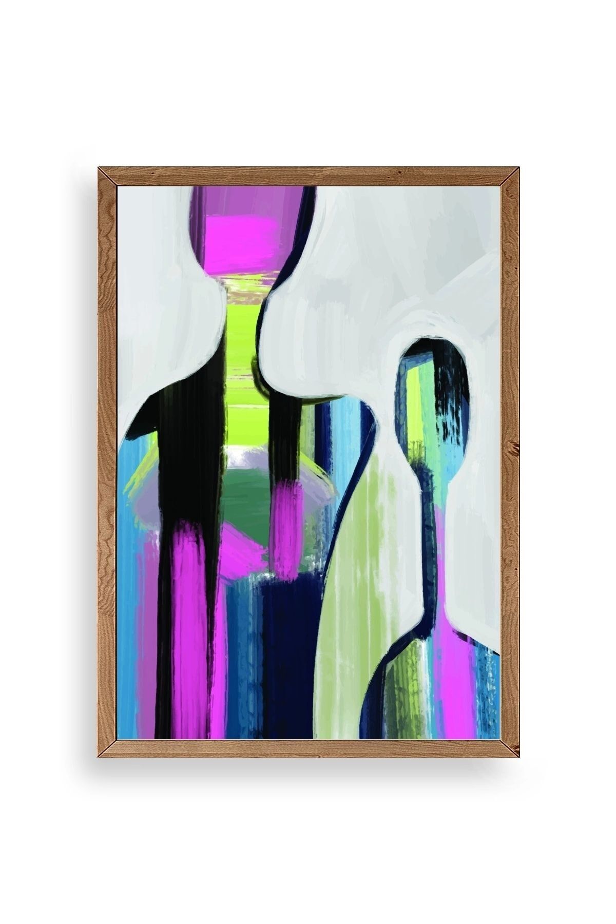 Soyut Ahşap Çerçeveli Tablo 50 x 70