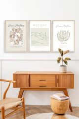 Matisse Üçlü Ahşap Çerçeveli Tablo 50 x 70