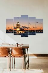 Kız Kulesi 5 Parçalı Mdf Tablo 60 x 100