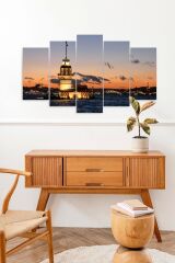 Kız Kulesi 5 Parçalı Mdf Tablo 60 x 100