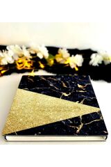 Ahşap Kutulu Ahşap Defter Kalem Seti - Siyah1