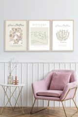 Matisse Üçlü Ahşap Çerçeveli Tablo 40 x 60