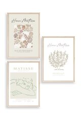 Matisse Üçlü Ahşap Çerçeveli Tablo 40 x 60