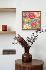 Çiçek Ahşap Çerçeveli Tablo 42 x 42