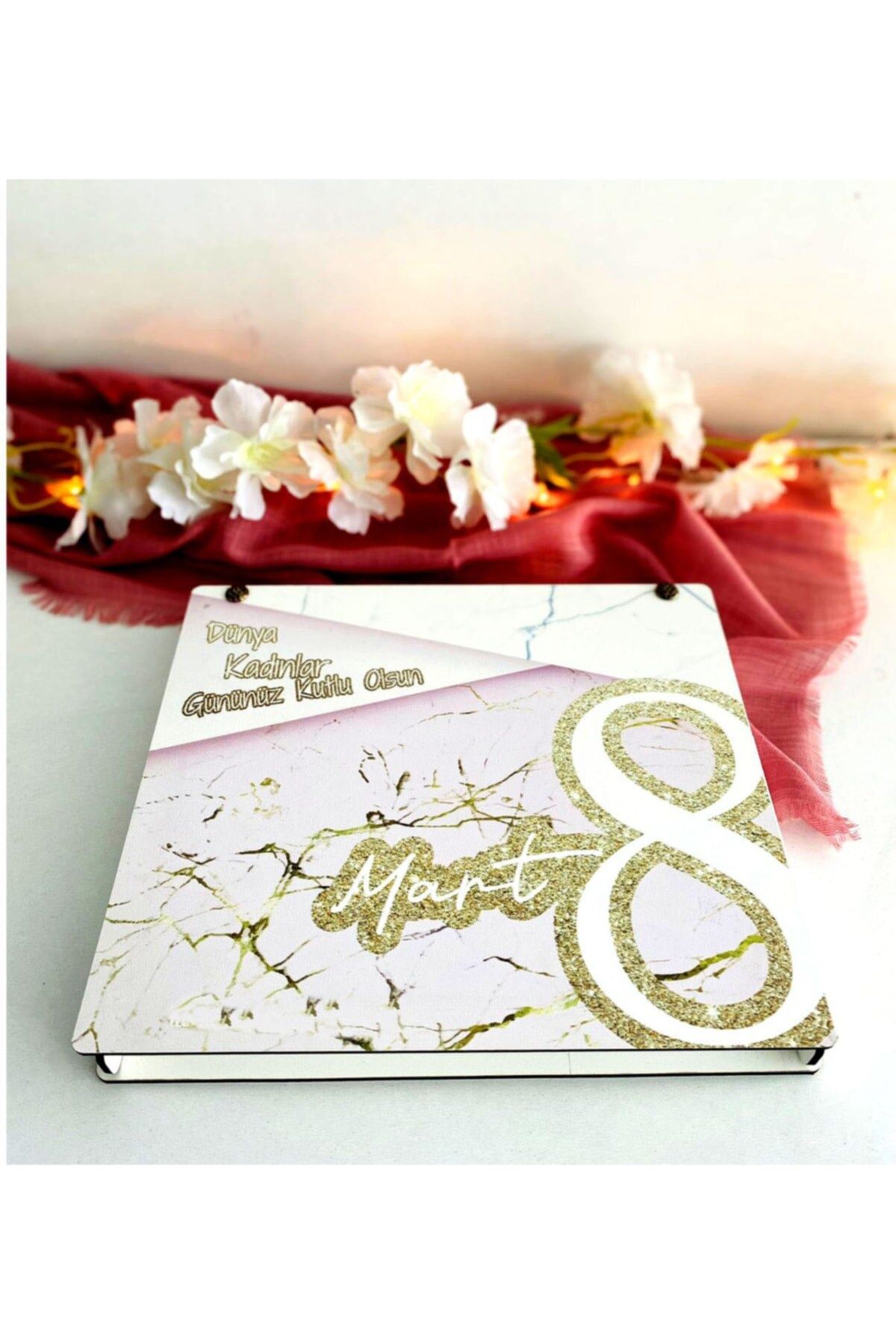 Kadınlar Günü Ahşap Kutulu Ahşap Defter Kalem Seti - Pmb1