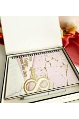 Kadınlar Günü Ahşap Kutulu Ahşap Defter Kalem Seti - Pmb1