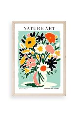 Çiçek Ahşap Çerçeveli Tablo 50 x 70